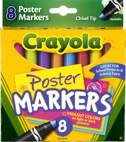 Crayola Poster Marker Asst Chisel
