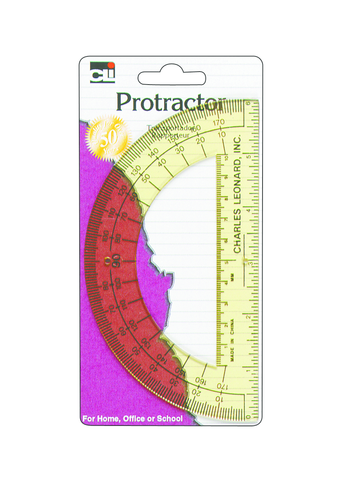 Plastic Protractor - Asst 6in 1Pk