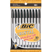 Pen Bic Stic Med Pt Black 10 pack