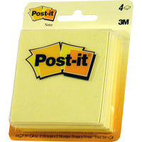 Post-It Note 3x3 4Pk Canary Yellow
