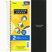 FiveStar 2 Subject Spiral Notebook